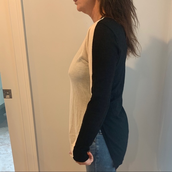 Rag and Bone Cream/Black Cashmere Sweater S - Picture 2 of 5